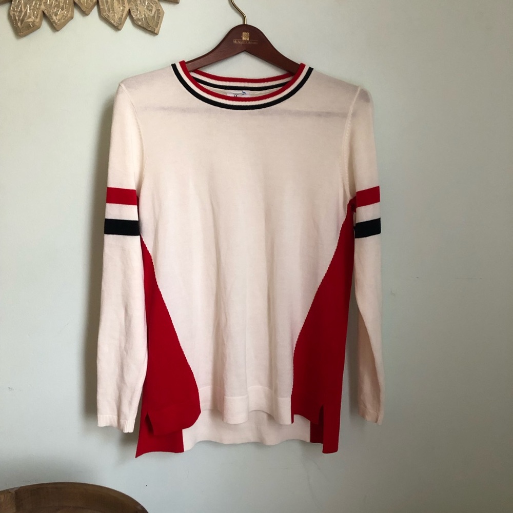 Crown and Ivy Red and White Festive Top